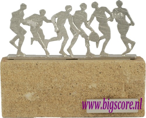 Basketball Metalensculptuur op steen BEL601